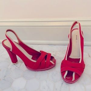 Marc Jacobs canvas sling back heel - size 37 1/2